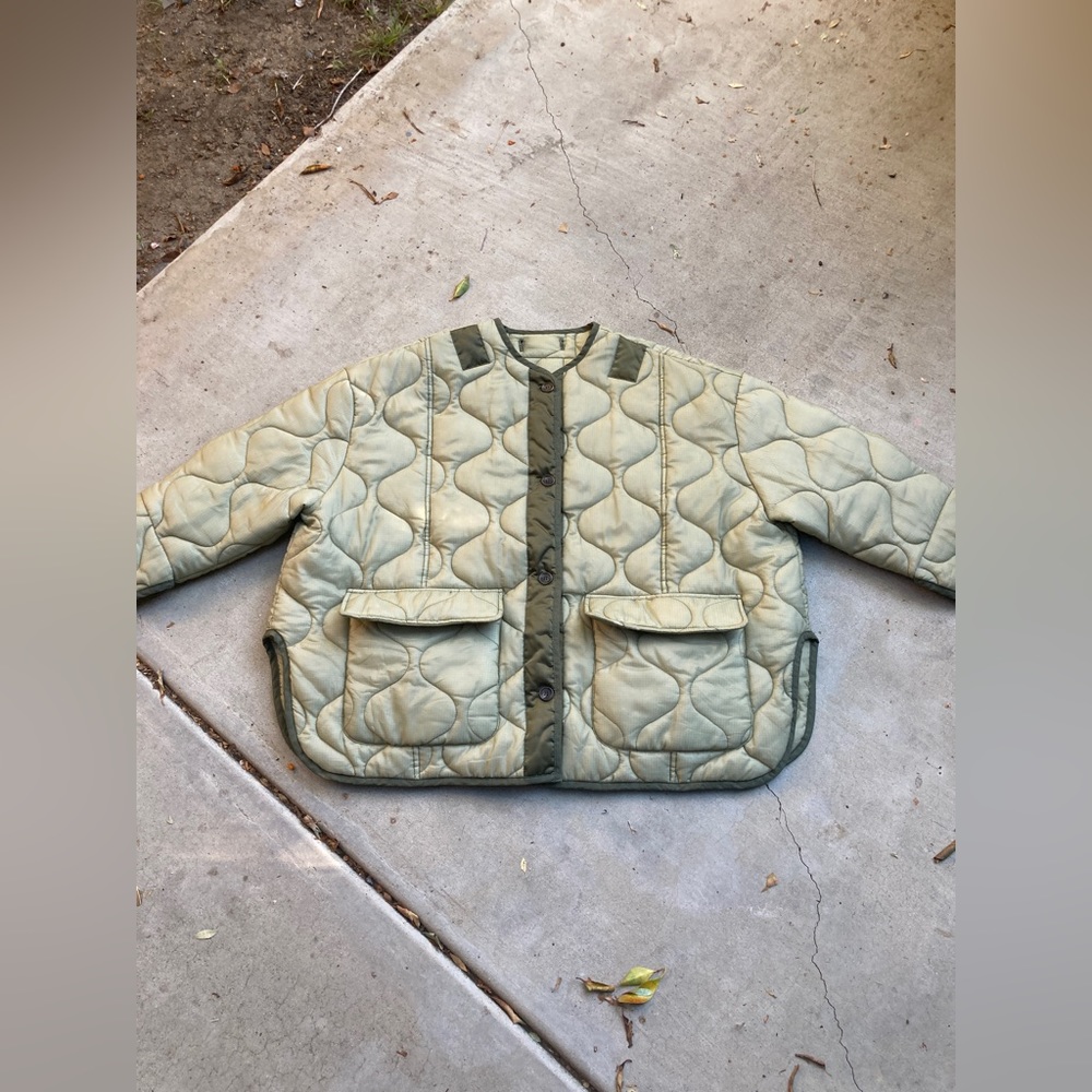 Teddy Quilted Jacket in Moss